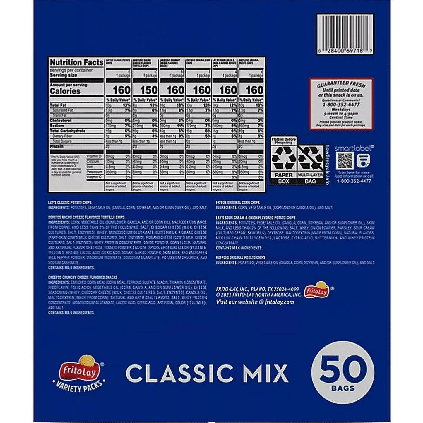 Frito-Lay Classic Mix Variety Pack (50 pk)