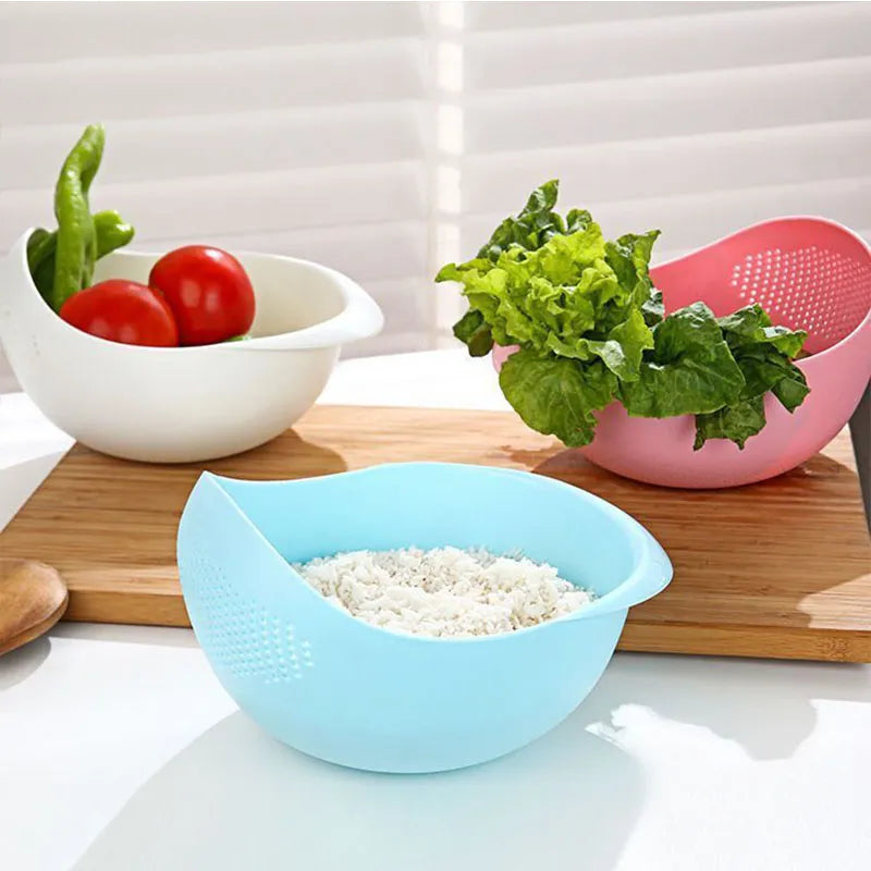 Plastic Colander Kitchen Drain Basket with Handles Rice Bowl Strainer Strainer Basket Sink Drain Kitchen