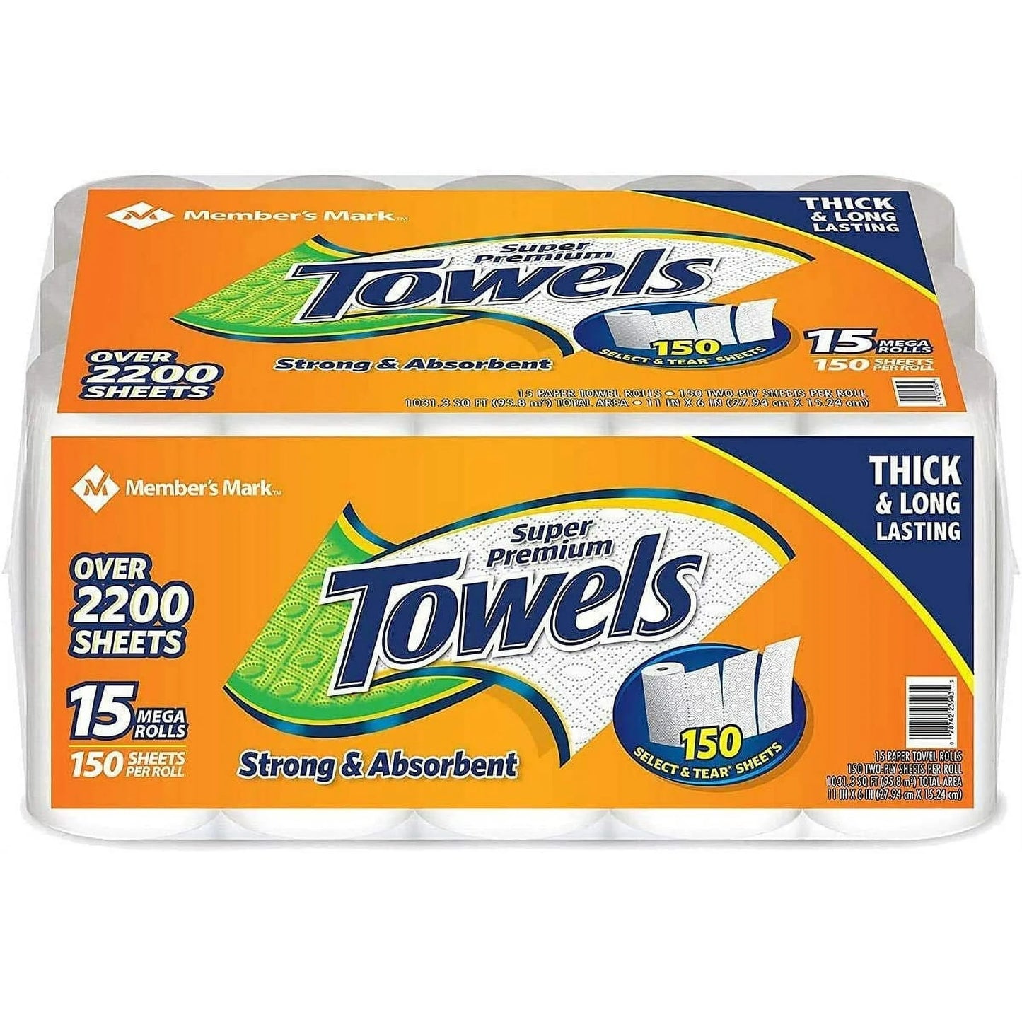 Super Premium 2-Ply Paper Towels (15 Rolls, 146 Sheets per Roll) (15 Rolls)